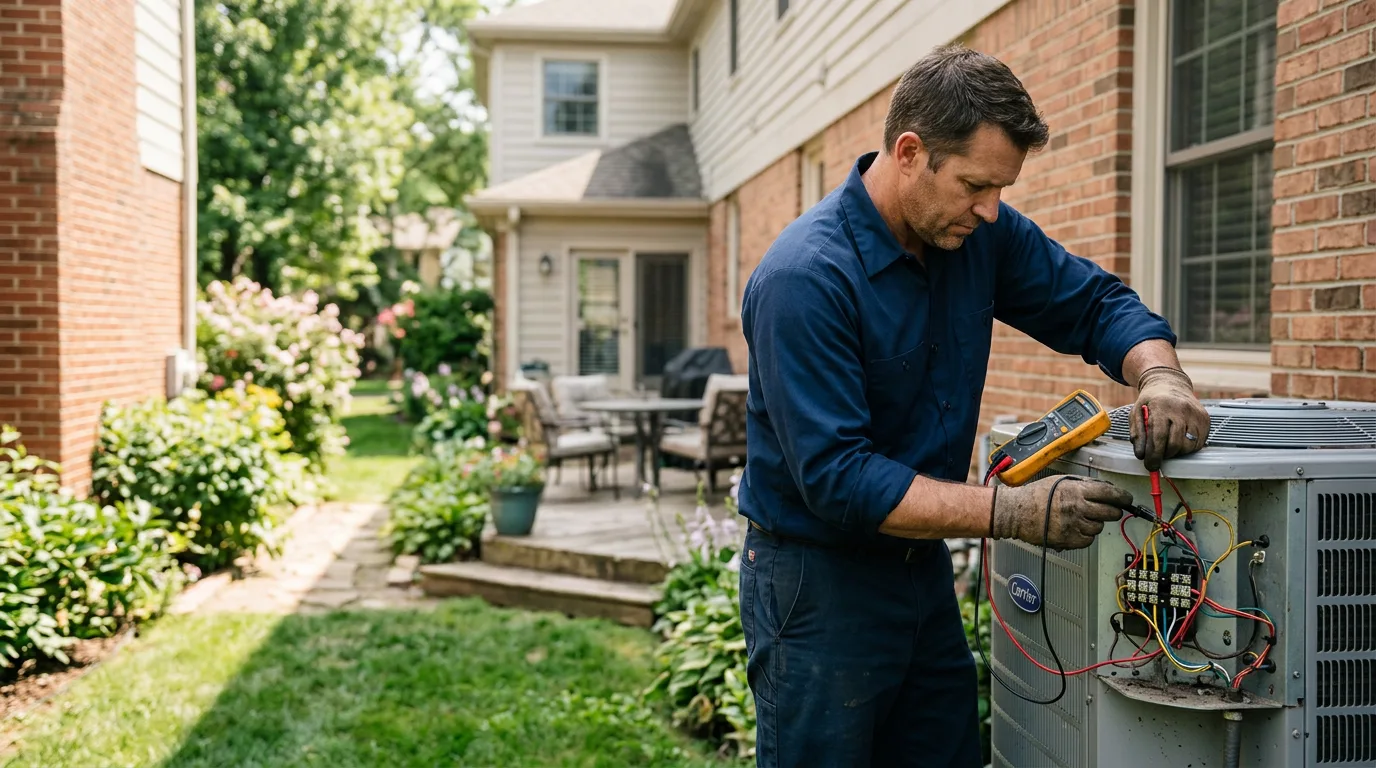 HVAC technician working near Aurora, IL